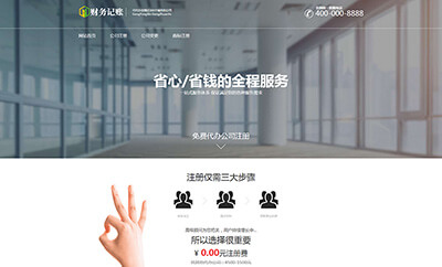 简单财税记账推广页类网站模板